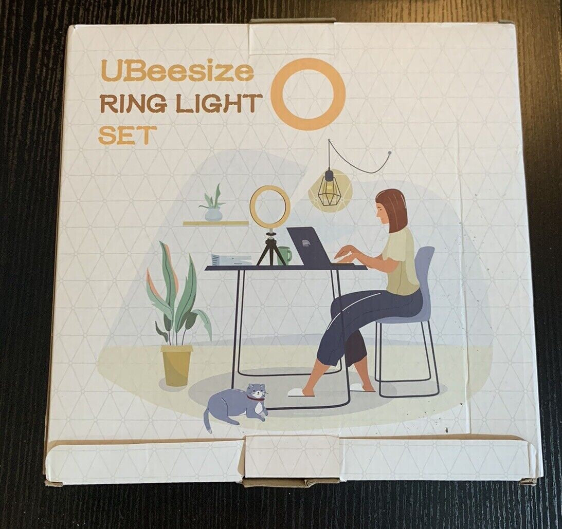 UBeesize 10" Selfie Ring Light with Tripod Stand Black, Ring Light Set, NEW