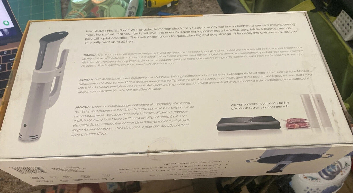Vesta Precision Imersa Smart Wi-Fi Enabled Immersion Circulator Sous Vide