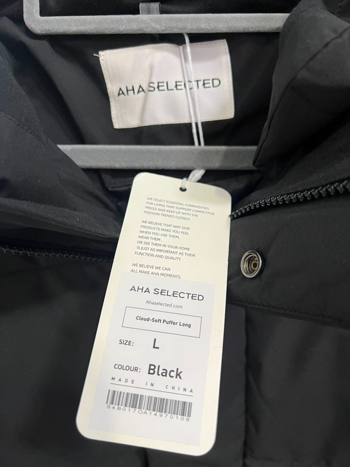black Long Down Puffer Jacket
