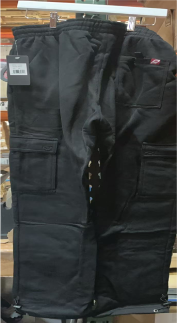 Big Boys Fleece Cargo Sweatpants Black Male | Size 2XL