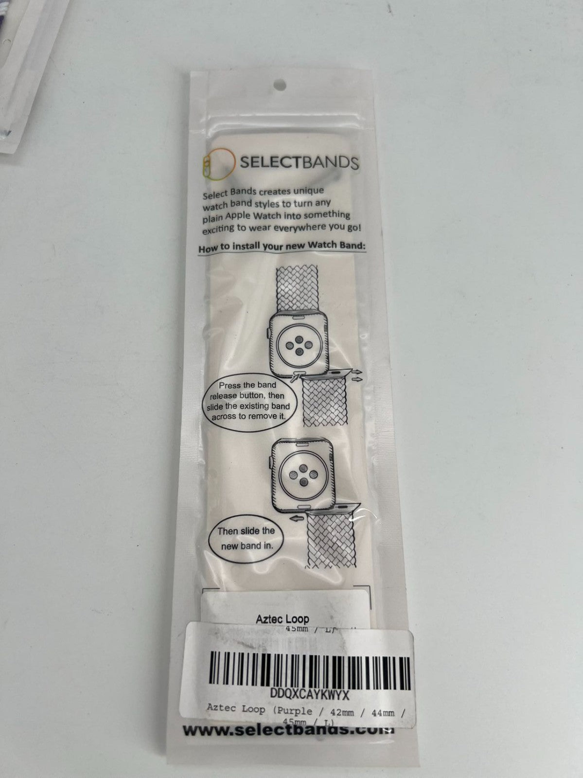 5 -Pack L Purple Loop Watch Bands 0.8 x 6.7 Inch Fits 42mm/44mm/45mm
