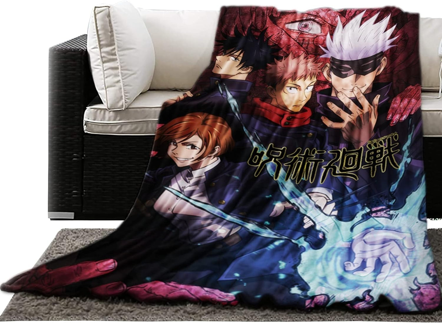 Jujutsu Kaisen Yuji Itadori Hooded Wearable Blanket 60”x53”