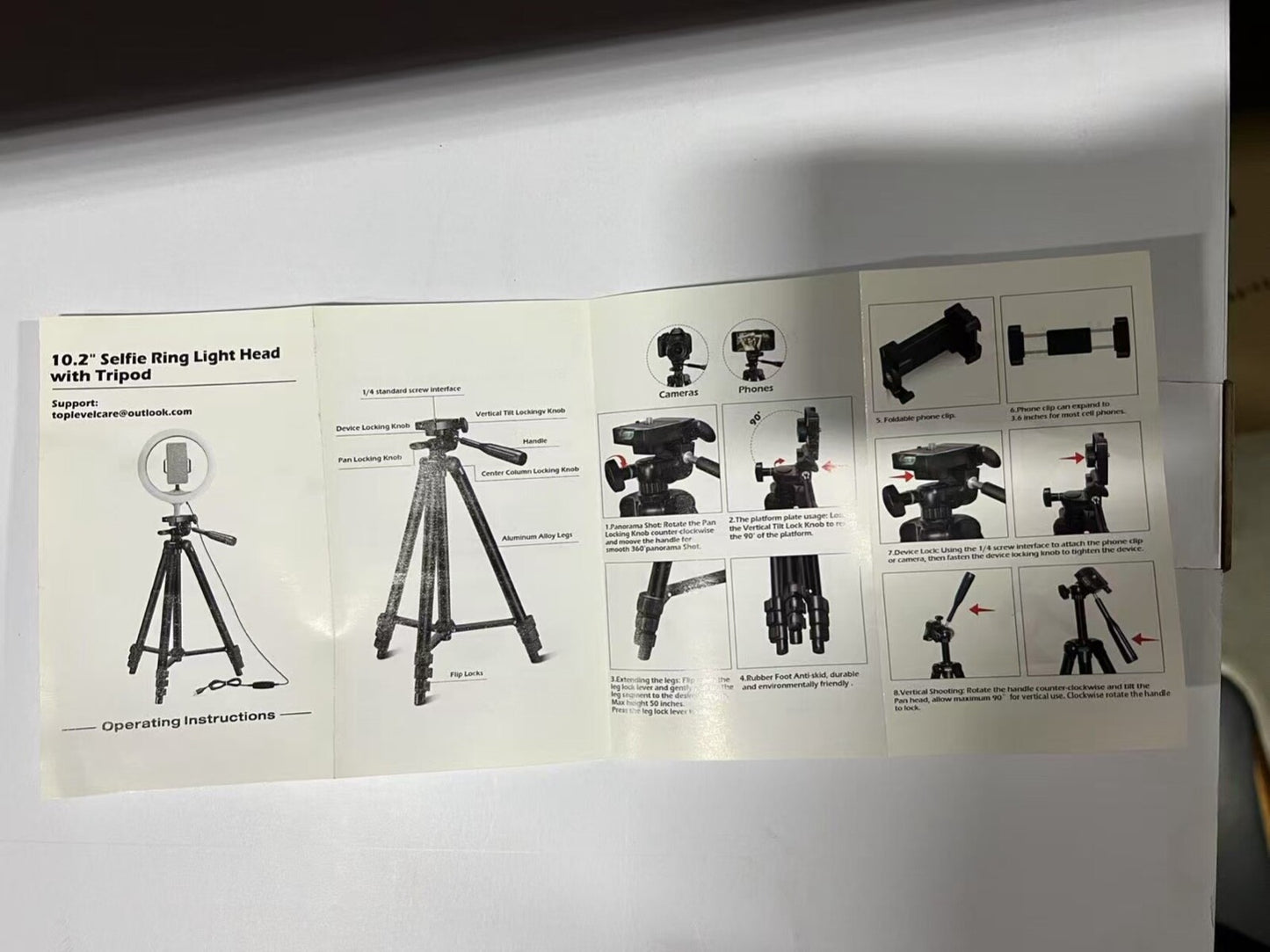 UBeesize 10.2" Selfie Ring Light with 50" Tripod Stand & Flexible Phone Holder f