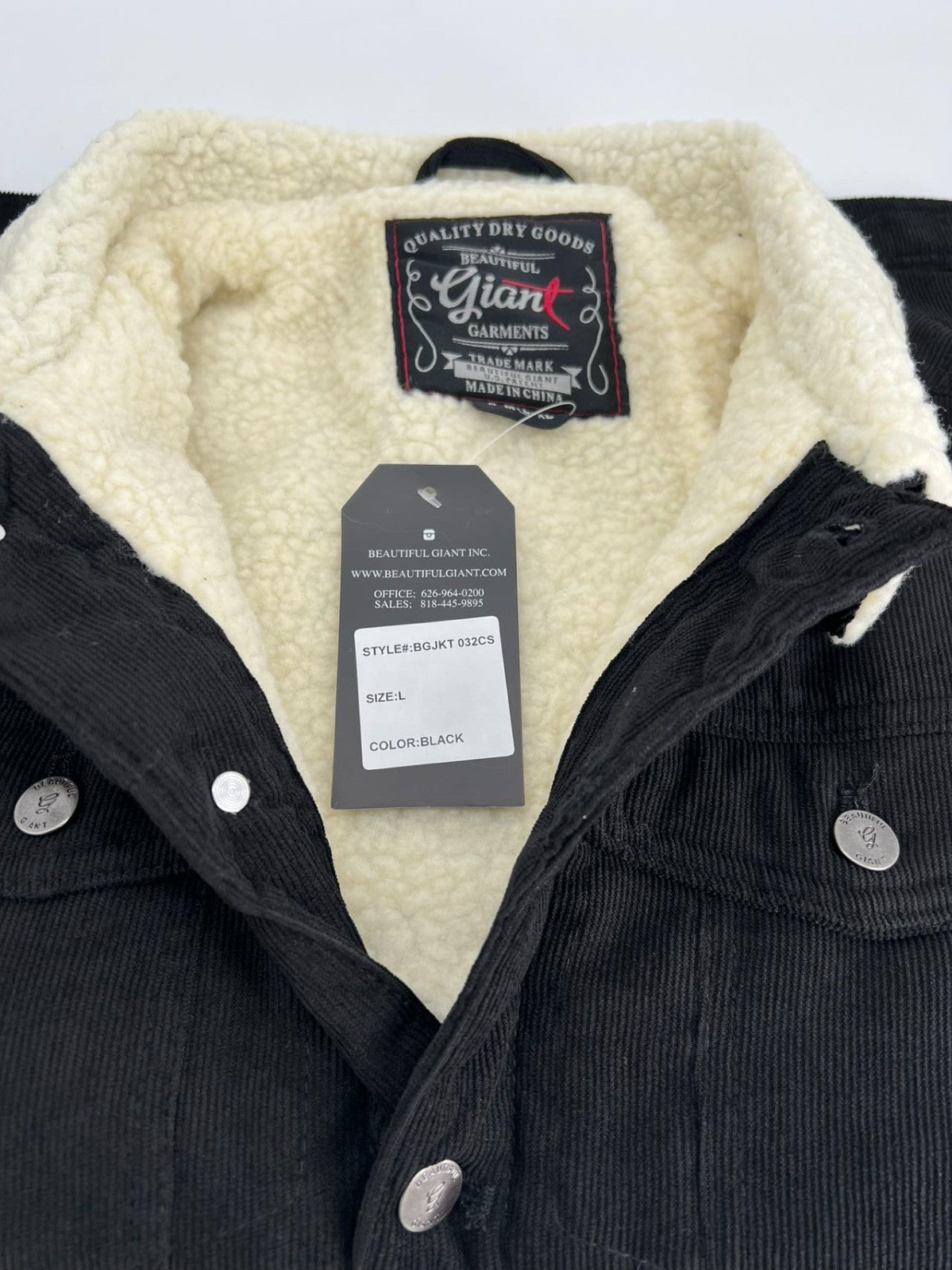 Men's Sherpa Faux Shearling Heavyweight Work Jacket BLACK L
