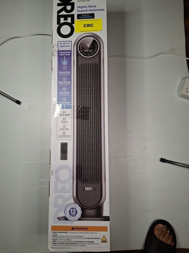 DTTF07 Nomad 36" Quiet Bladeless Tower Fan Black /Silver - open box