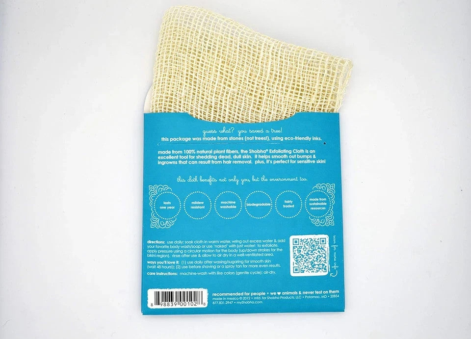 Exfoliating Cloth – Reusable Natural Body Scrubber – Off-white/Tan