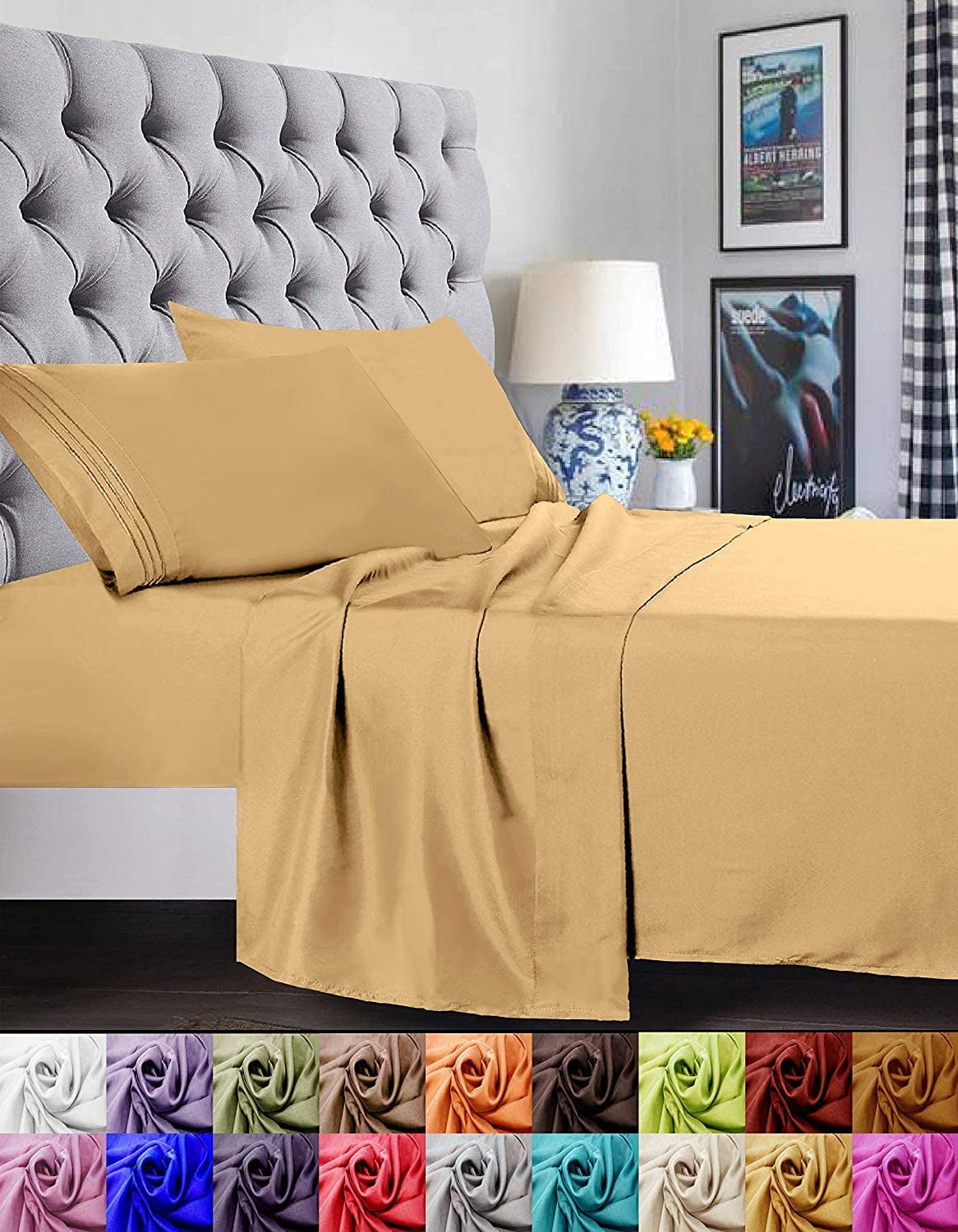 Sheets Twin Size Bed Set - 4 Piece Soft Breathable Luxury Bed Sheet Set.