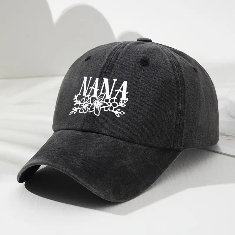 Custom Floral Logo Cotton Baseball Cap – Retro Adjustable Hat for Women & Unisex Casual Wear