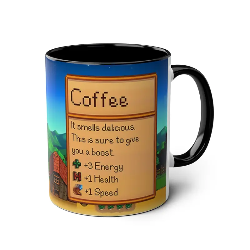 Custom Pixel Farm-Inspired Mug – 11oz Vintage Game Art Coffee Cup