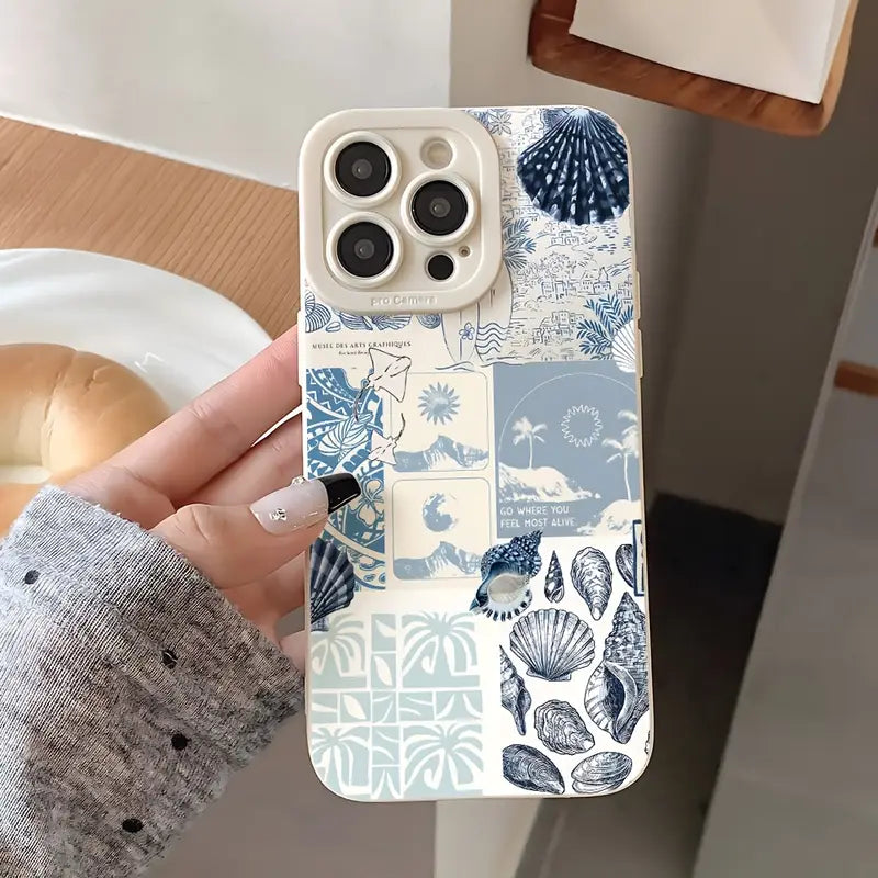 Custom Seaweed Shore Pattern iPhone Case – Shockproof, Artistic Design