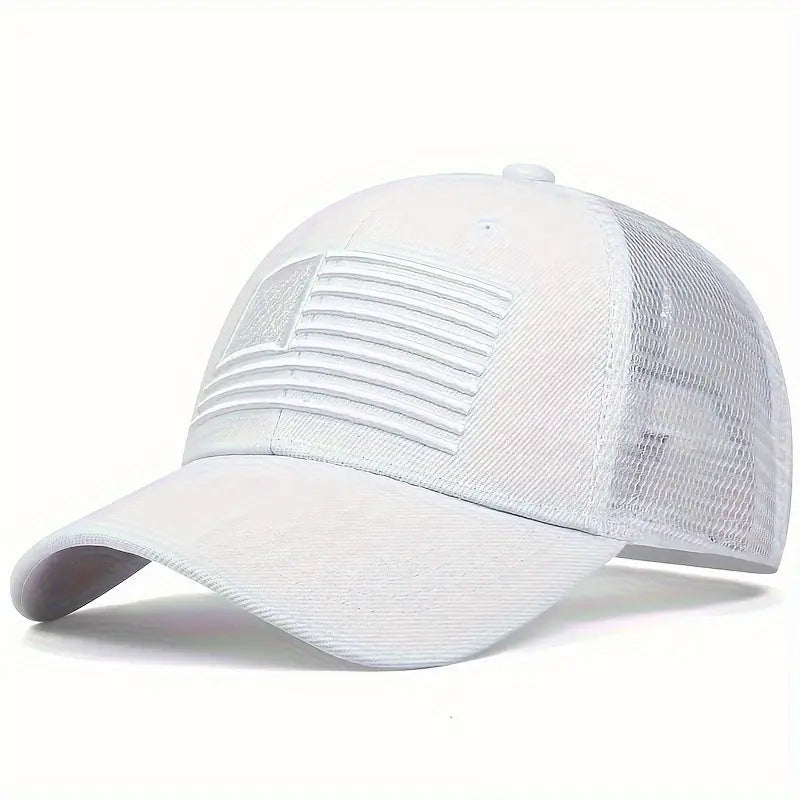 Custom American Flag Mesh Baseball Cap – Breathable Adjustable Patriotic Hat