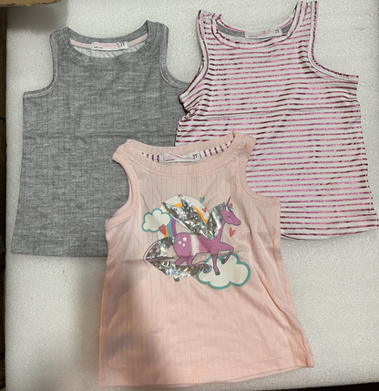 Young Hearts Magical Unicorn Girls’ 3 Pack Tank Top for Toddler, Little and Big