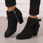 size10 Women's Tie Knot Ankle Boots Closed Toe Stacked Heel Fall Booties Shoes