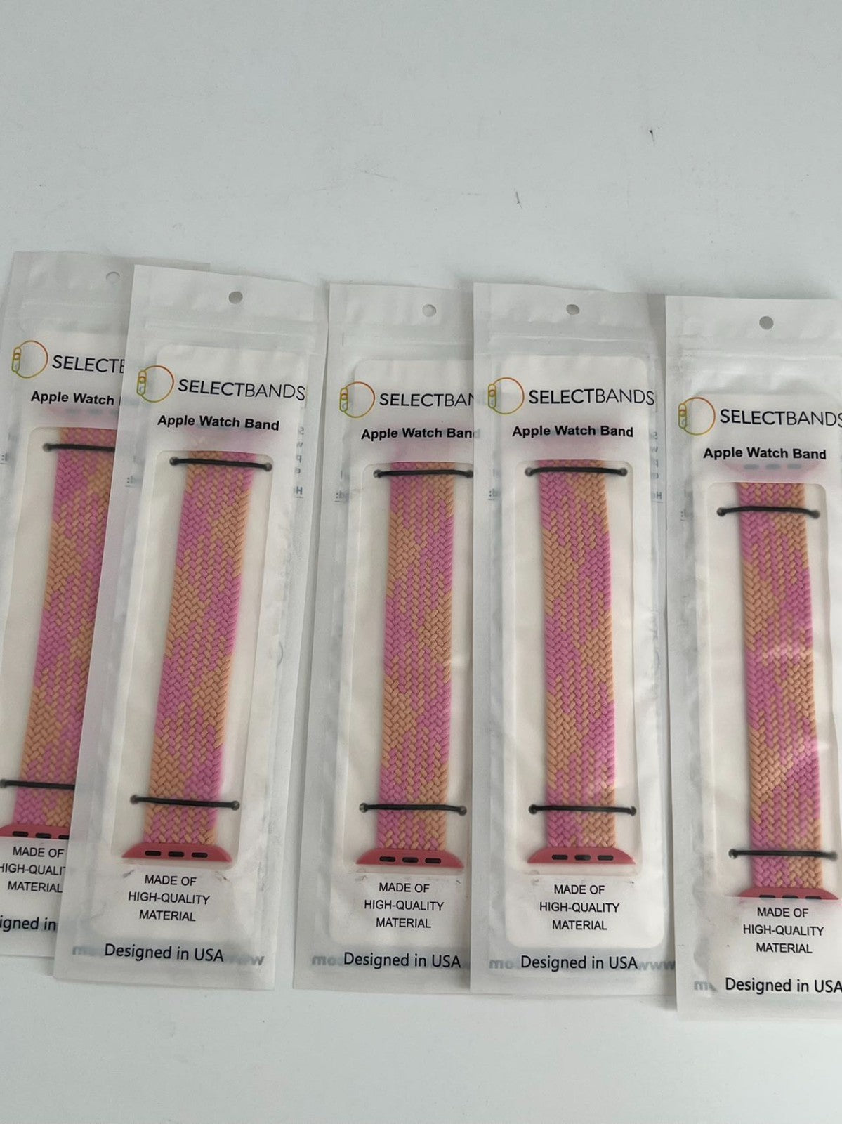 5-Pack XS Aztec pink  Loop Watch Bands 0.8 x 5.6 Inch Fits 42mm/44 mm/45mm  Case