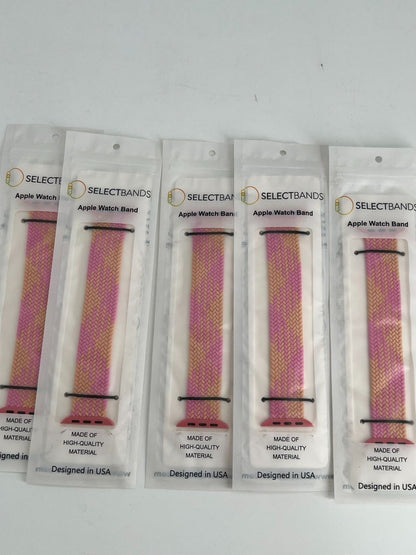 5-Pack XS Aztec pink  Loop Watch Bands 0.8 x 5.6 Inch Fits 42mm/44 mm/45mm  Case