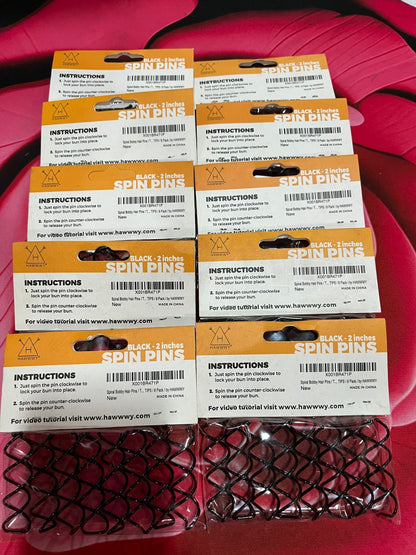 Spiral Bobby Pins Premium Black -10 packs total