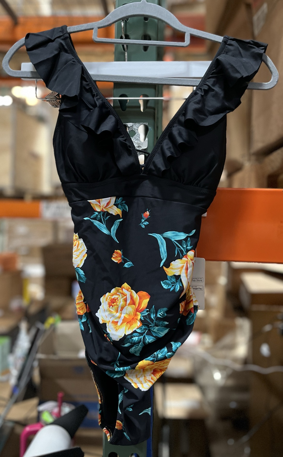 Cupshe swimsuit cutout one piece black floral Size :XS.