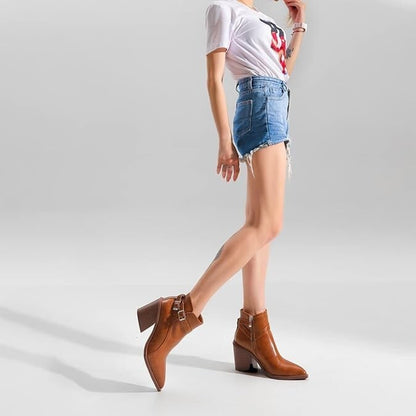 Women's Pointed             Color: Brown Size：9