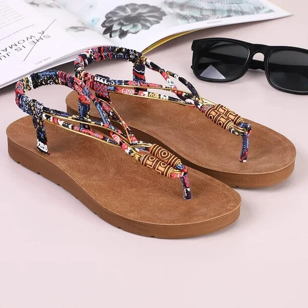 Women Strappy Flat Sandals Boho Lace up Beach Sandals Multiple colors Size 7