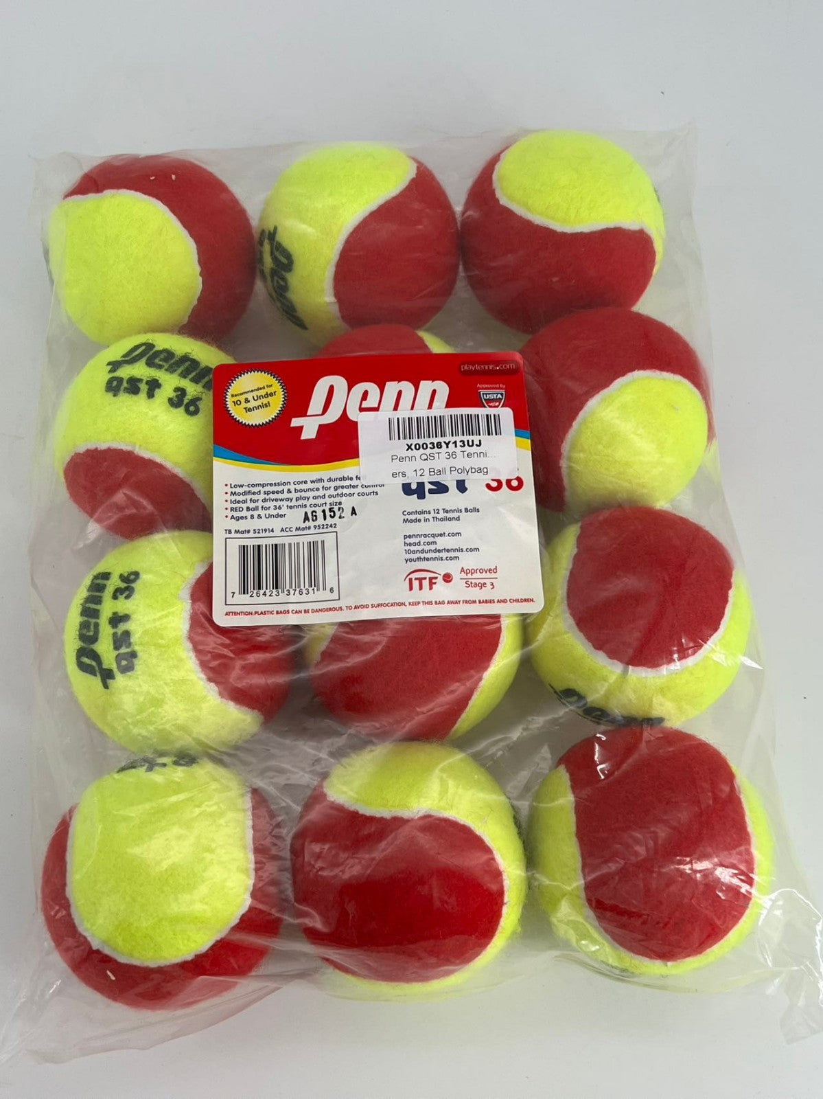 Penn QST 36 Felt Tennis Balls (12 per bag)