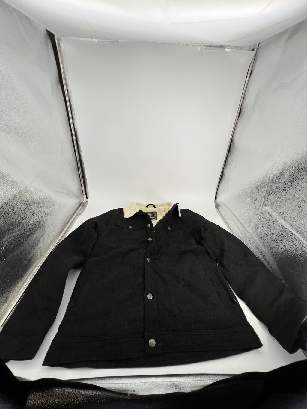 Men's Sherpa Faux Shearling Heavyweight Work Jacket BLACK  S