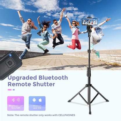 Universal 62-inch Selfie Stick Tripod Stand for Cell Phone with Bluetooth Remote