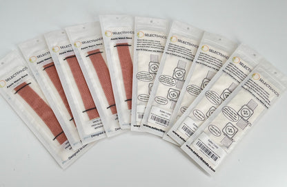 10-Pack M  Champagner  Solid Loop Watch Bands 0.8 x 6 Inch , Fits 38mm/40mm/41mm