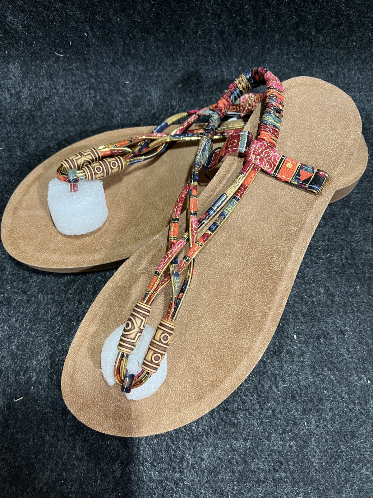 Women Strappy Flat Sandals Boho Lace up Beach Sandals Multiple colors Size 7