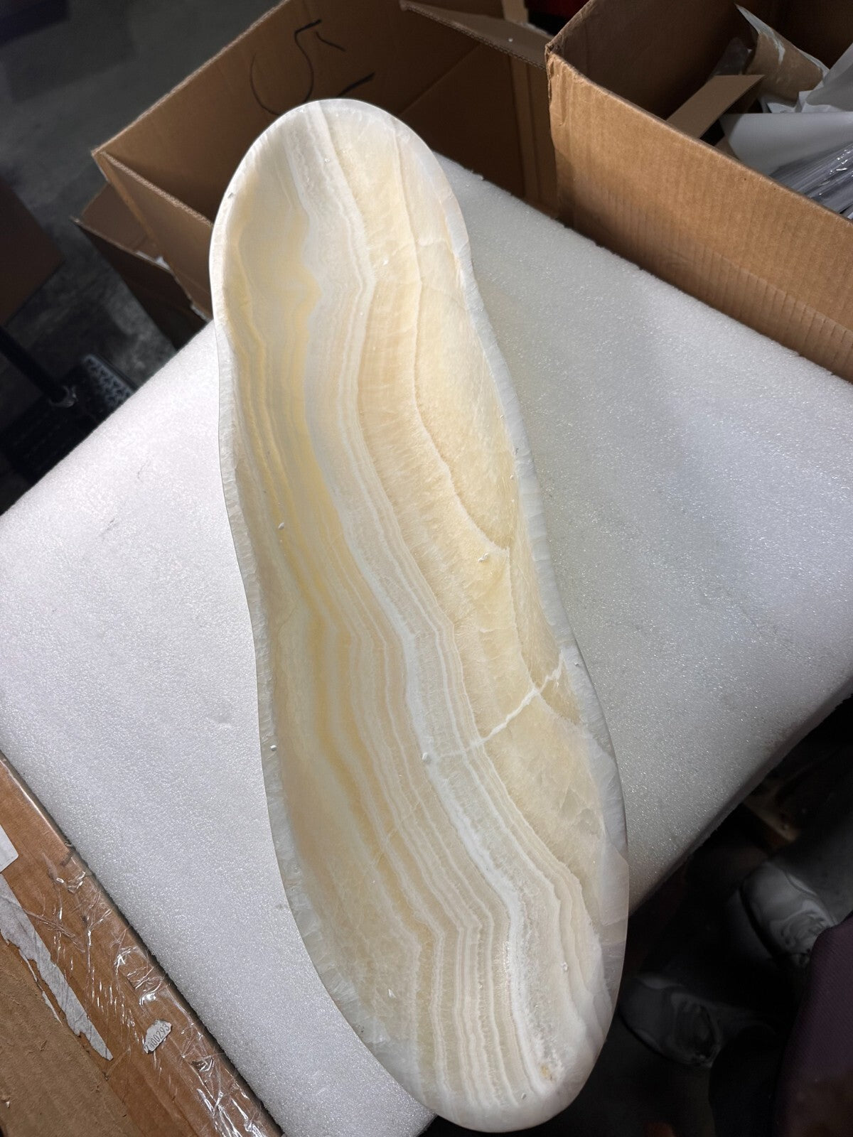Beautiful Home Decor NaturalStone Canoes Onyx Handcrafte 27 * 7.8 * 4inch