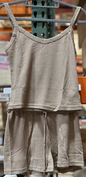 Women's Strap Shorts Lounge Sleepwear Color:Beige  S