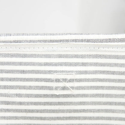 Foldable Waterproof Laundry Hamper Basket with Handles – Grey Stripe