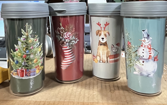 Four-color mugs, set of four