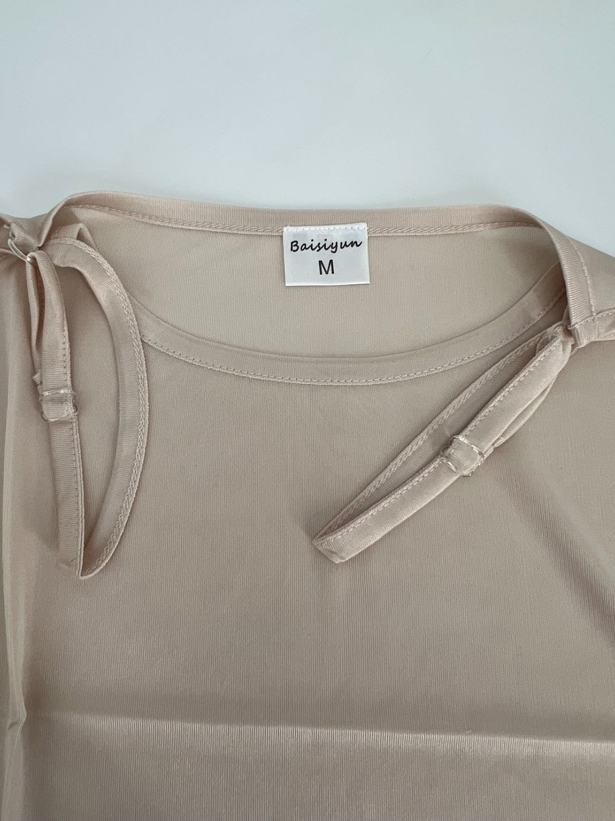 See Through Sleepwear Dress Beige M