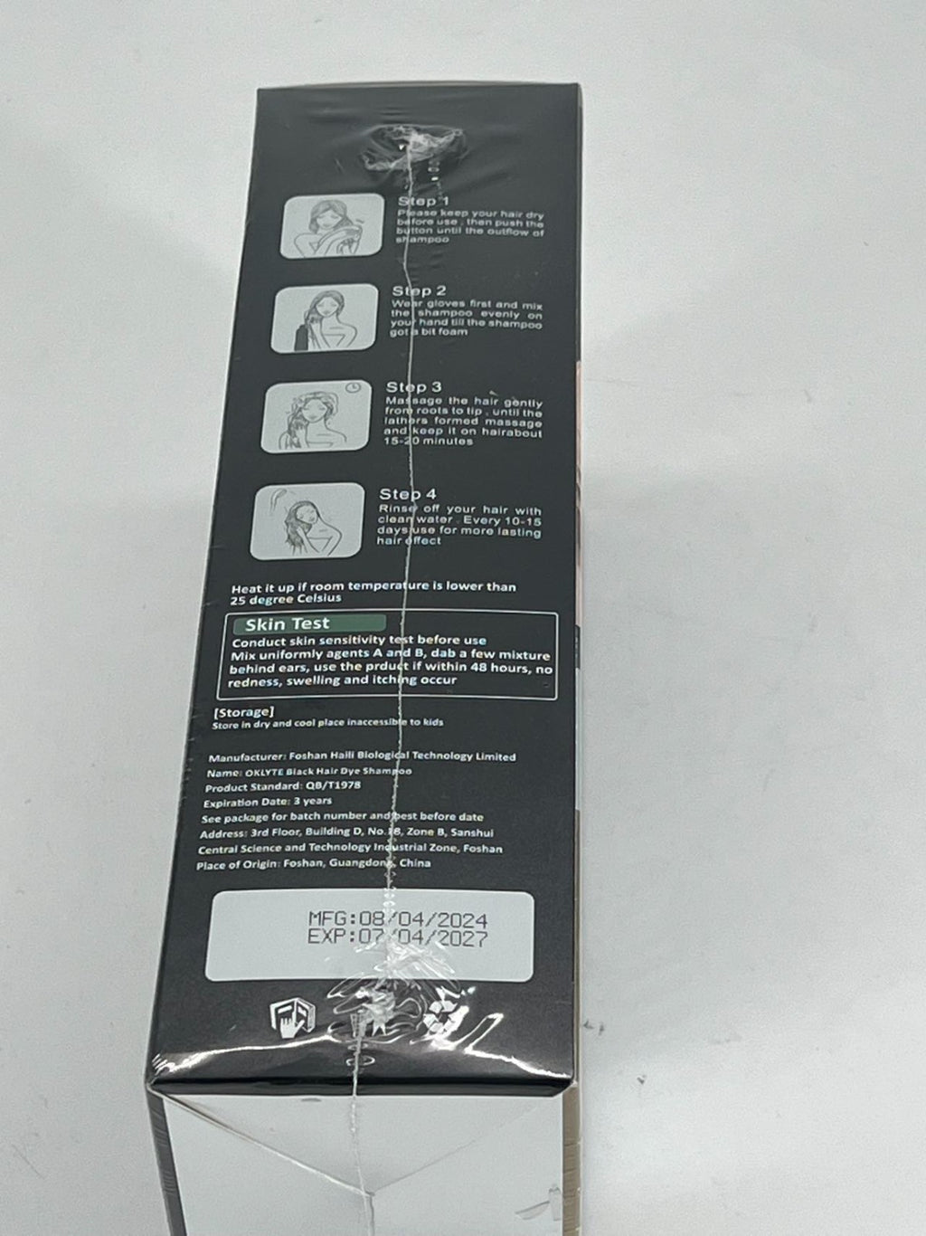 Black Hair Dye Shampoo Instant 3 in 1