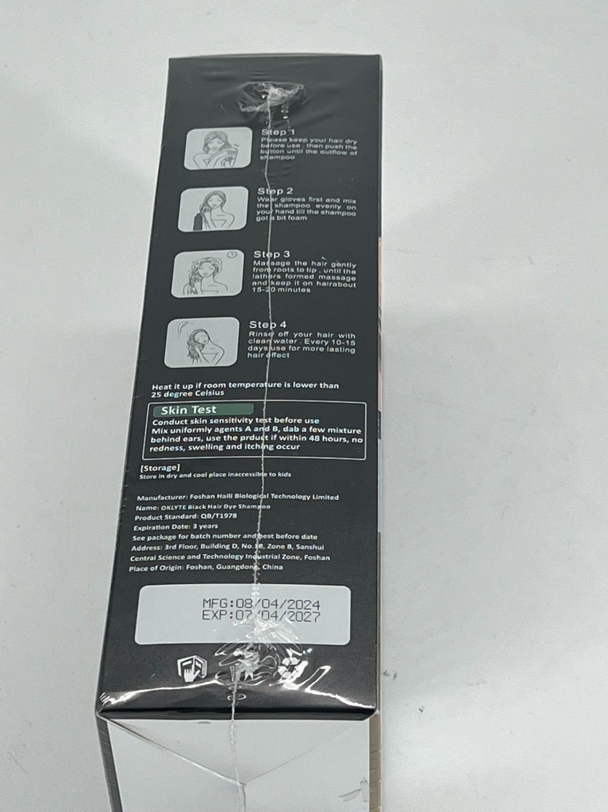 Black Hair Dye Shampoo Instant 3 in 1