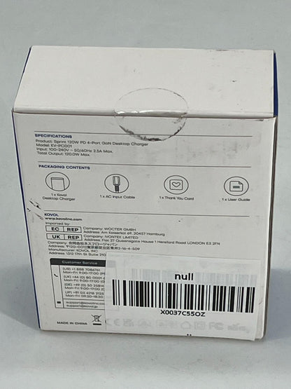 Kovol Charging Mate GaN PD Sprint 120W PD 4-Port Desktop Charger KV-PC001 New