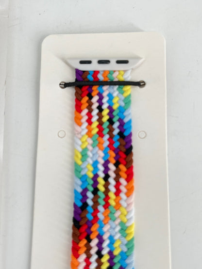 5- Pack L  Color Burst Rainbow Loop Watch Bands 0.8 x 6.7 Inch  Fits