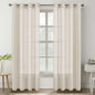 Natural Linen Semi Sheer Curtains, 52x96in, Off-White, Rod Pocket, 2 Panel.