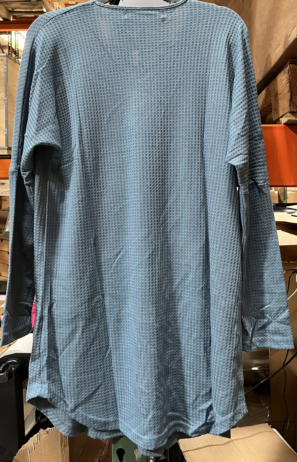 Women's Long Sleeve Knit Nightshirt, V-Neck Sleepshirt, Pajama Top  Color:：Blue