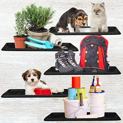 Durable 32 x 16 Inch Rubber Boot Tray Mat for Indoor Outdoor Use