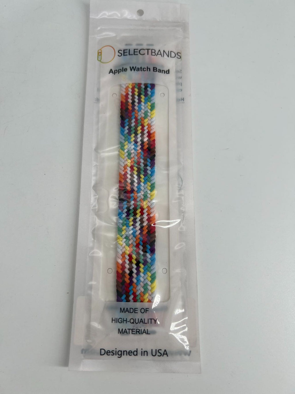 5-Pack L  Burst Rainbow  Loop Watch Bands 0.8 x 7.1 Inch Fits 42mm/44mm/45mm