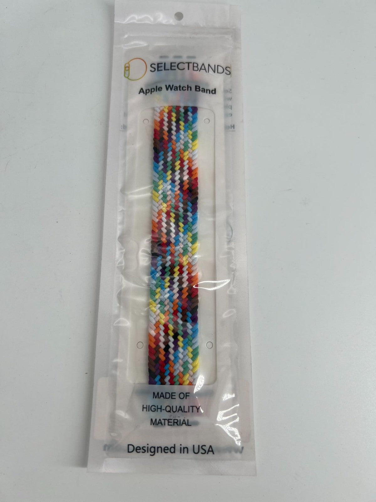 5-Pack L  Burst Rainbow  Loop Watch Bands 0.8 x 7.1 Inch Fits 42mm/44mm/45mm