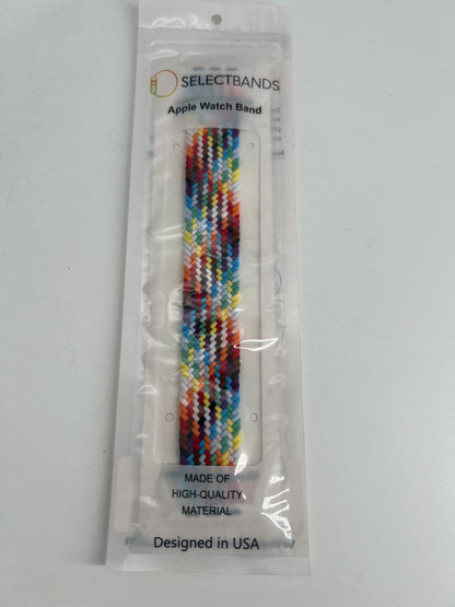5-Pack L  Burst Rainbow  Loop Watch Bands 0.8 x 7.1 Inch Fits 42mm/44mm/45mm