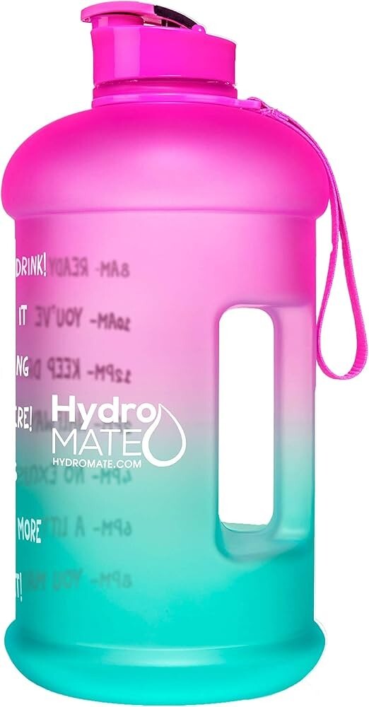 Hydro Mate 2.2L/73oz Water Bottle - Black Transparent, BPA Free, Gym & Sport Jug