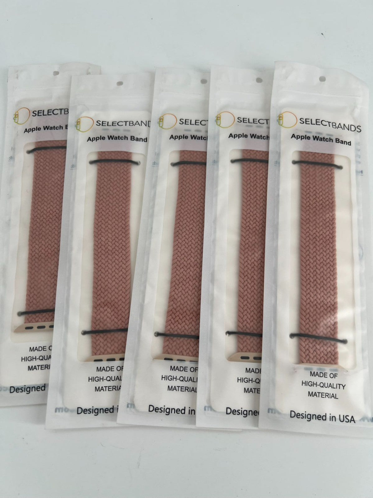 5-Pack S  Champagne Loop Watch Bands 0.8 x 6 Inch Fits 42mm/44mm/45mm