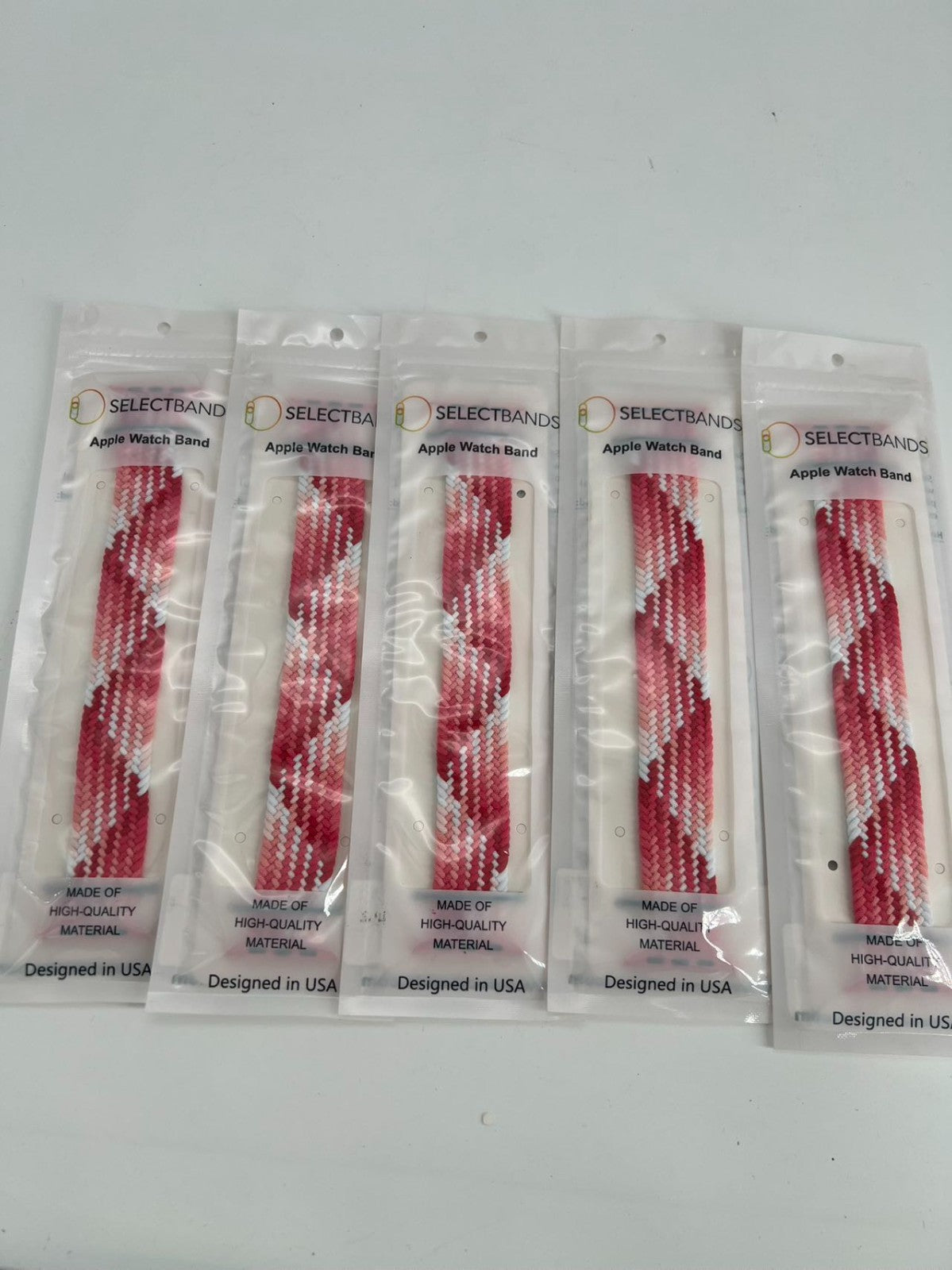 5- Pack L  Color Aztec pink  Loop Watch Bands 0.8 x 6.7 Inch  Fits 42mm/44mm/45m