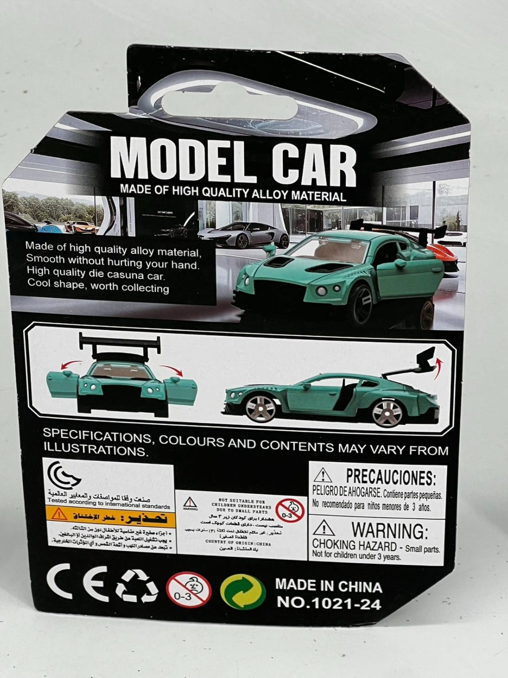 4 pieces in 4 colors, 3+ children’s 3-door toy car