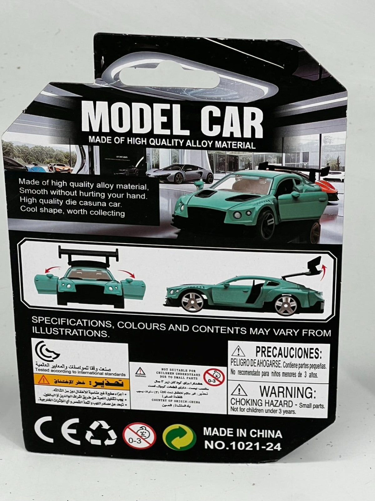 4 pieces in 4 colors, 3+ children’s 3-door toy car