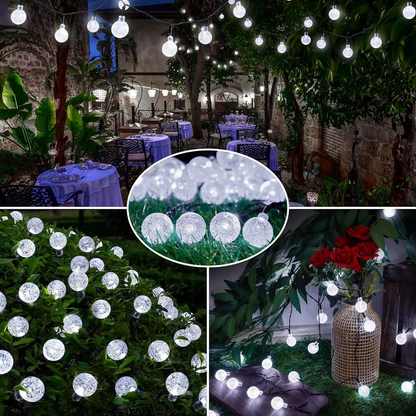 Solar LED String Lights  Bubble Ball Fairy Lights Decorations Xmas Garden