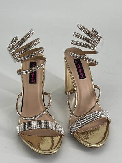 Diamond Crystal Straps Womens Heels Sandals size 8.5